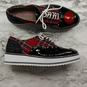 Betsey Johnson Marti Womens Plaid Heart 